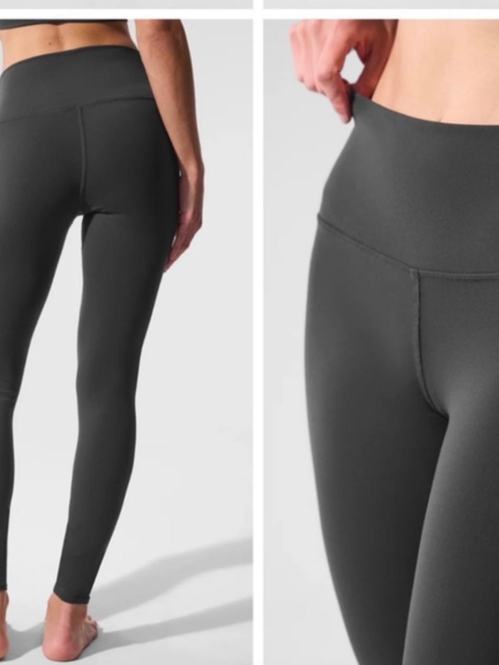 Alo Airbrush Leggings Small Anthracite High Waist Sculpting Yoga Pilates - Picture 4 of 8